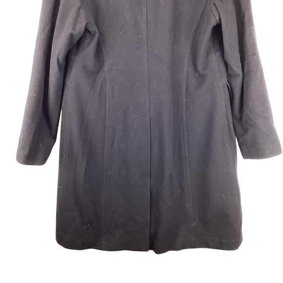 Michael Kors Womens Coat Size 14 Black Wool Blend Peacoat Double-Breasted Button - Picture 6 of 8